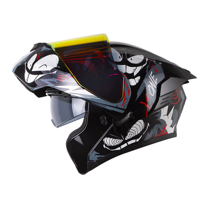 casco-abatible-x-one-x-3000rs-xmiley-negro-gris-claro-humo-revo-rojo