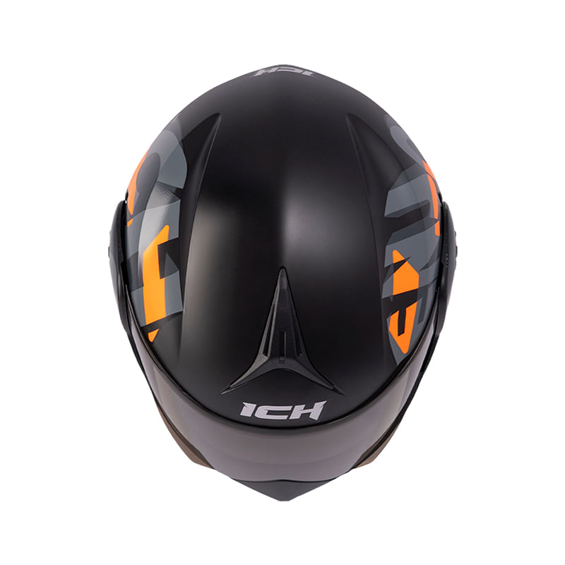 casco-abatible-ich-3110-freak-negro-gris-oscuronaranja-neon-humo