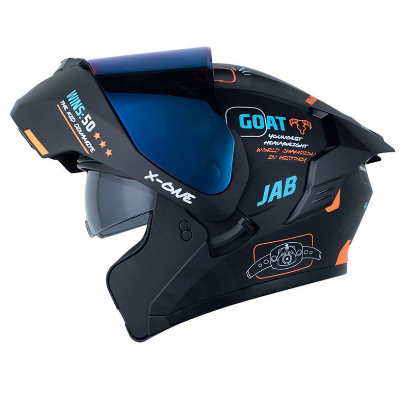 casco-abatible-x-one-x-3000rs-iron-negro-naranja-neon-humo-claro-iridium-azul